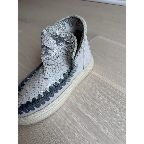 MOU Boots-Size 38/US 8-NWOT-Suede/Sequins/Crochet - NO BOX - Picture 5 of 7